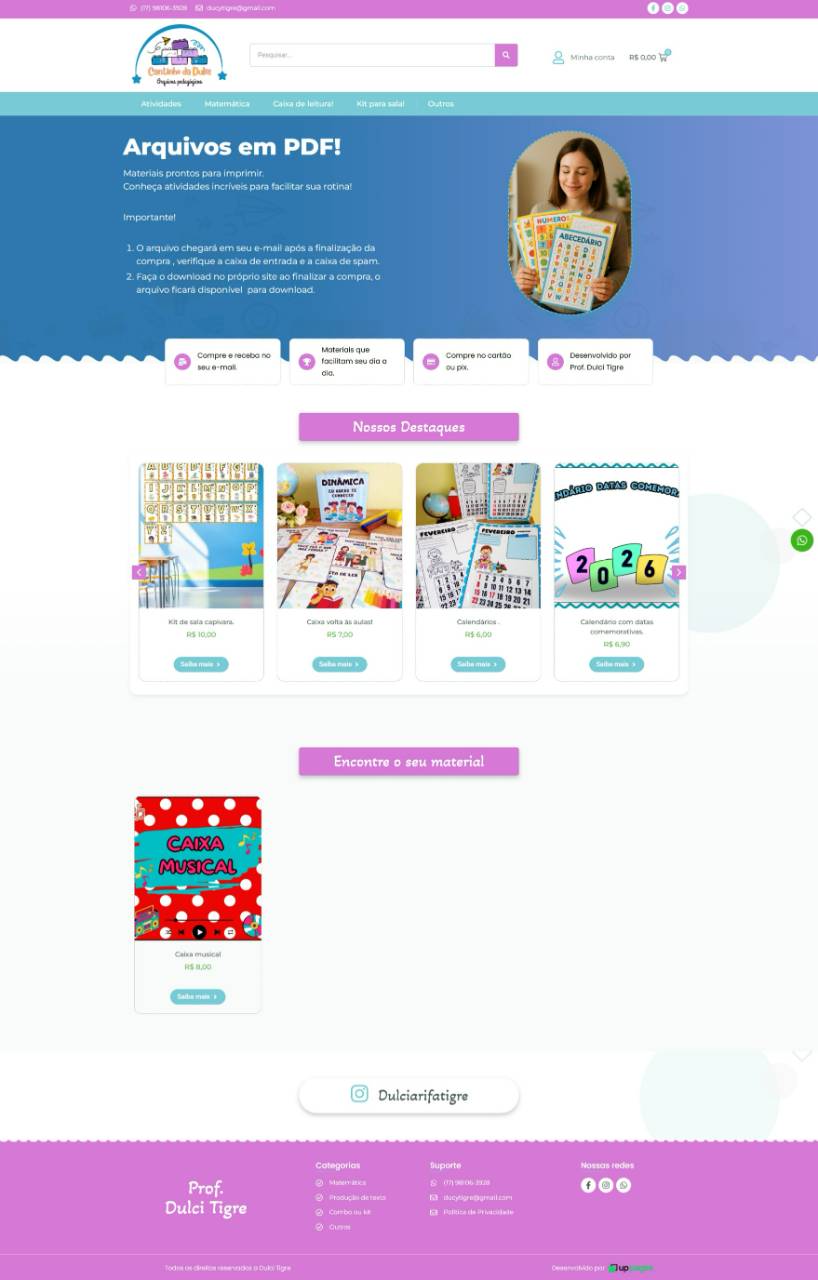 Site Cantinho da Dulci